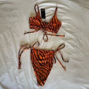NASTY GAL Tiger Print Bikini BOTTOMS ONLY